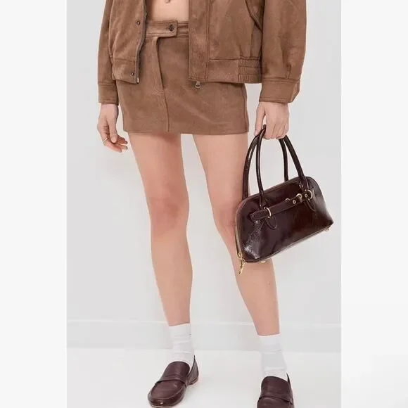 Lioness brown suede mini skirt Size S - Picture 5 of 6